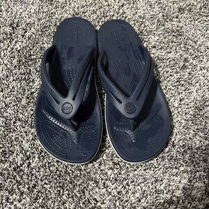 Crocs 206100-410 Crocband Flip Flops Womens Blue Slip On Size 9